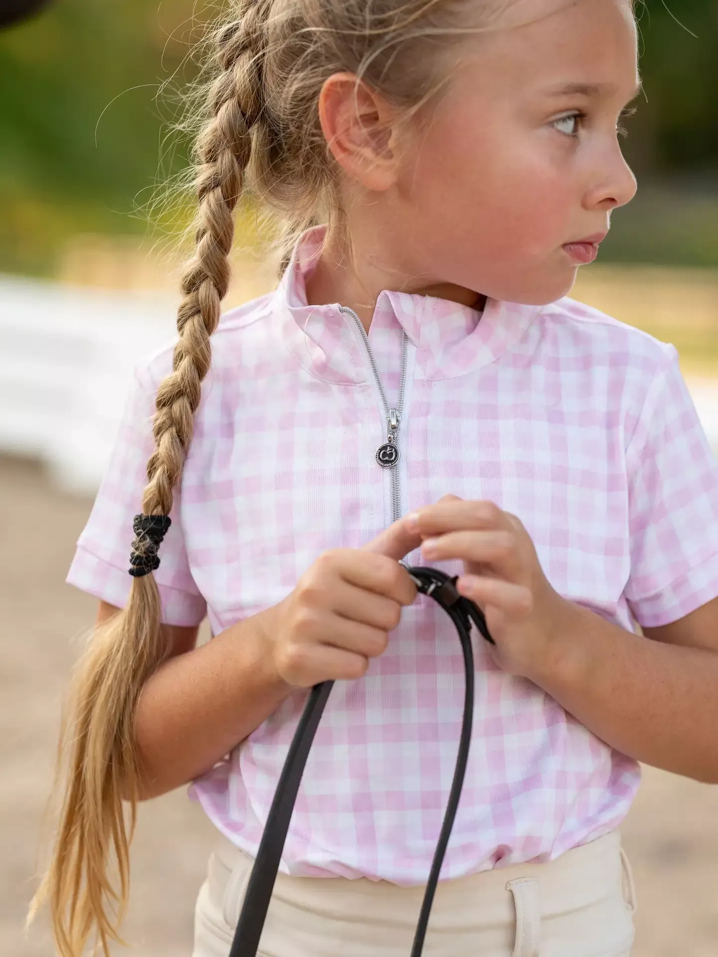 Dapplebay Kids Pink Gingham 1 /4 Zip Top