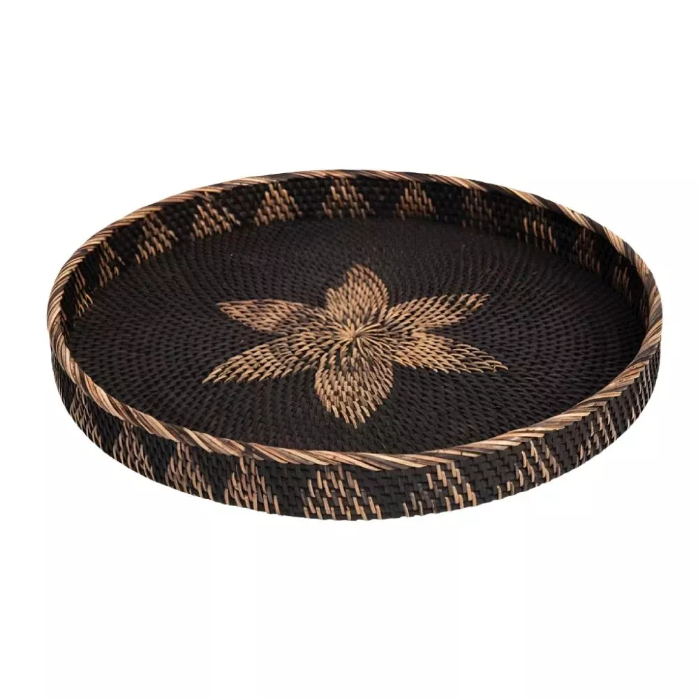 Decorative Hand-Woven Rattan Tray - FINAL SALE