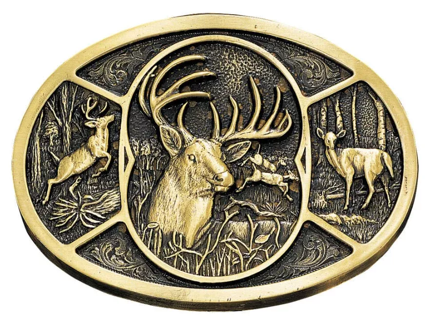 Deer Heritage Attitude Belt Buckle