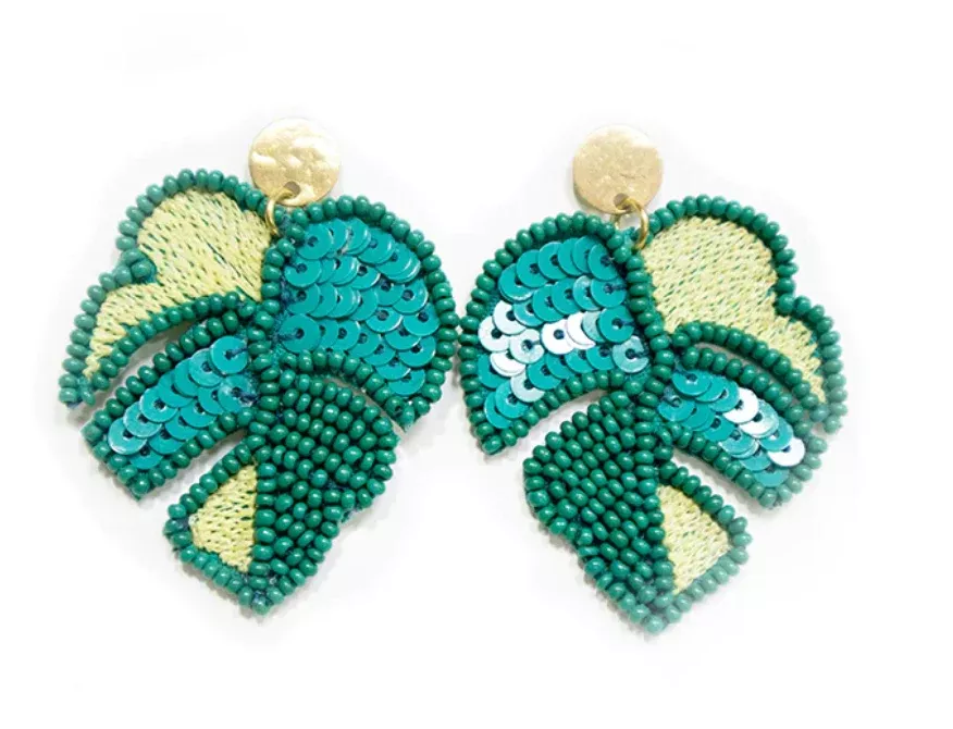 Deliciosa Beaded Green Earrings