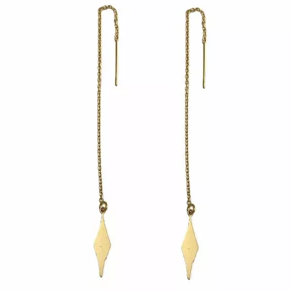DIAMOND GOLD THREADER EARRINGS
