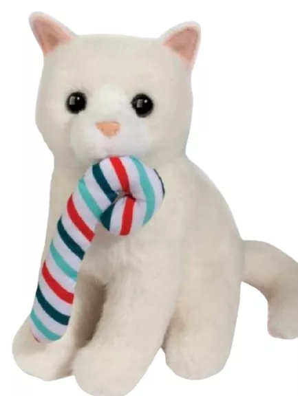 Douglas - Mini White Cat w/ Candy Cane