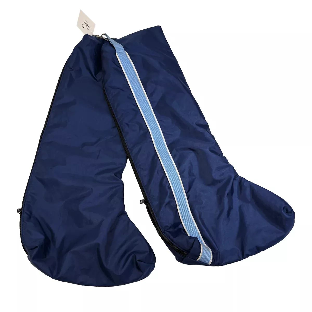 Dover Saddlery Two-Piece Boot Bag in Navy/Light Blue - One Size