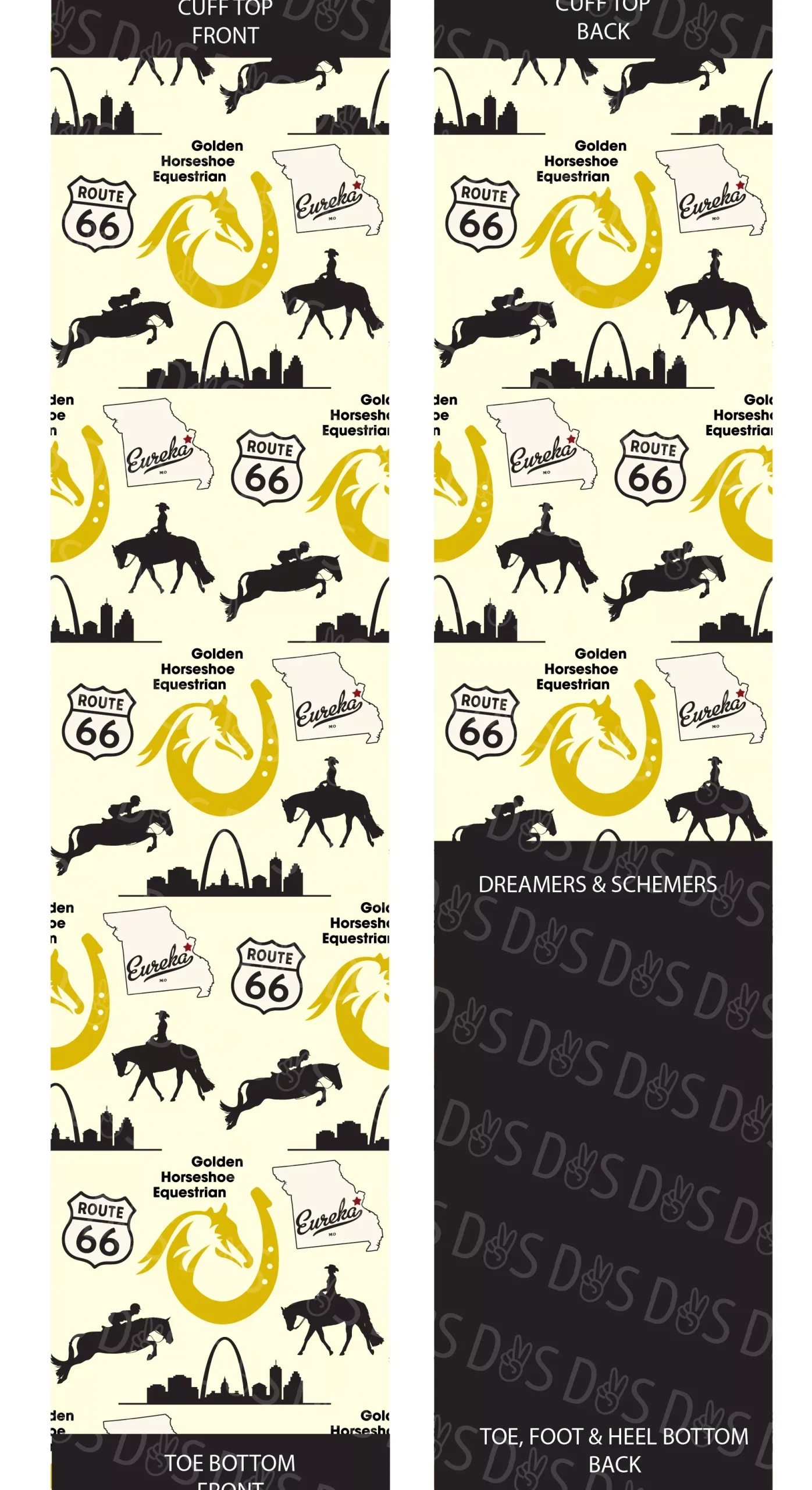 Dreamers & Schemers Golden Horseshoe Socks