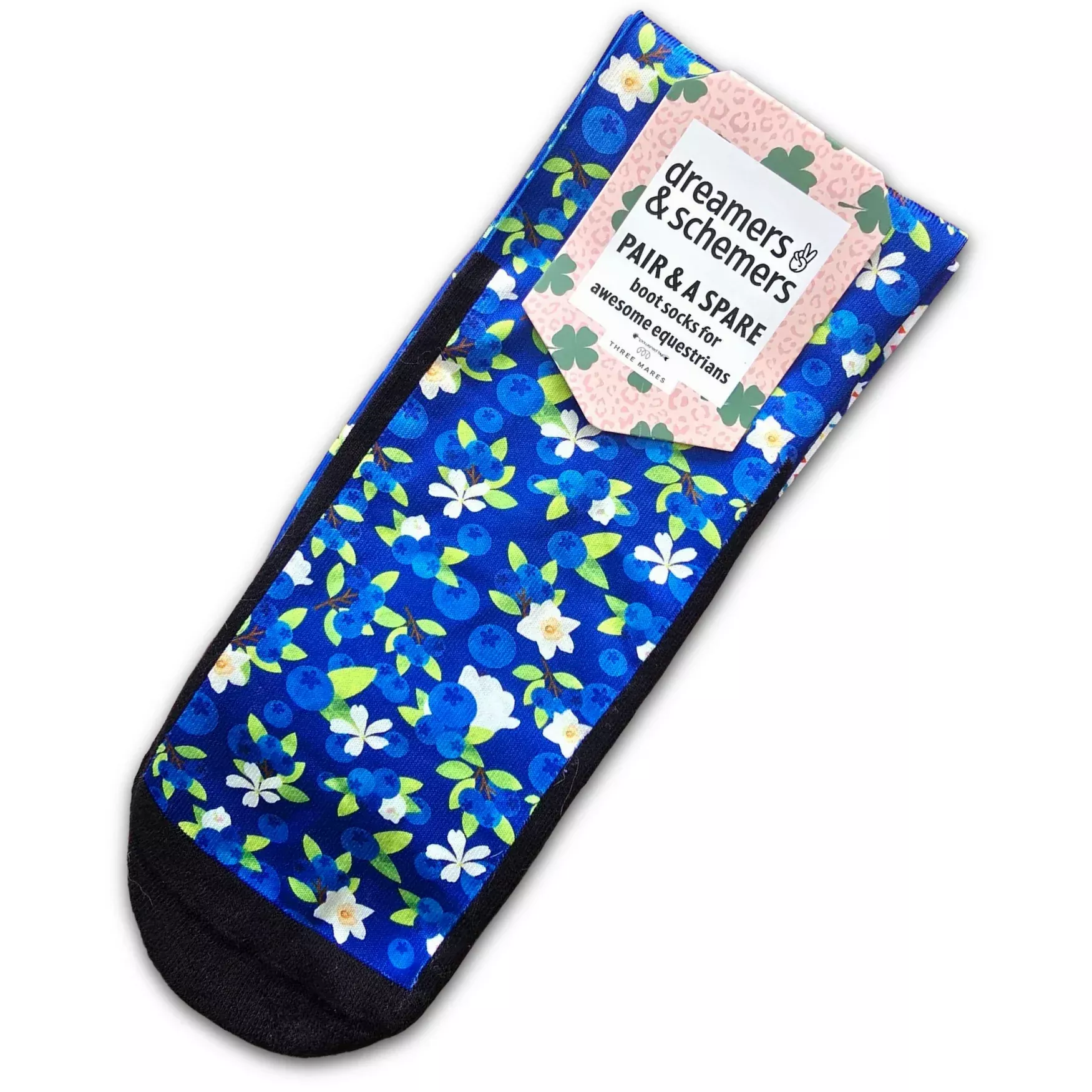 Dreamers & Schemers Pair & A Spare Boot Socks - Blueberries