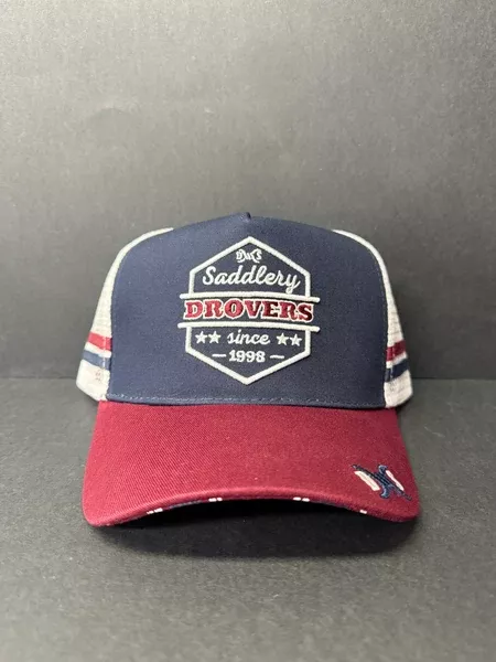 Drovers Saddlery Trucker Cap - Navy /Maroon