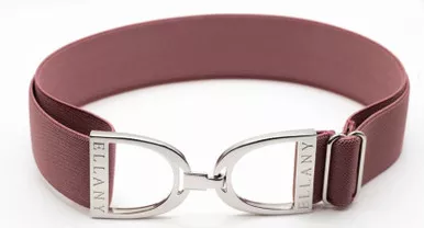Ellany - Berry - 1.5" Silver Stirrup Elastic Belt