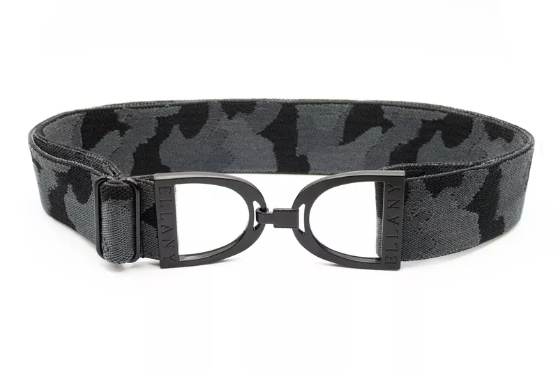 Ellany - Black Camo - 1.5” Black Stirrup Elastic Belt