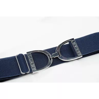 Ellany - Navy - 1.5" Silver Stirrup Elastic Belt