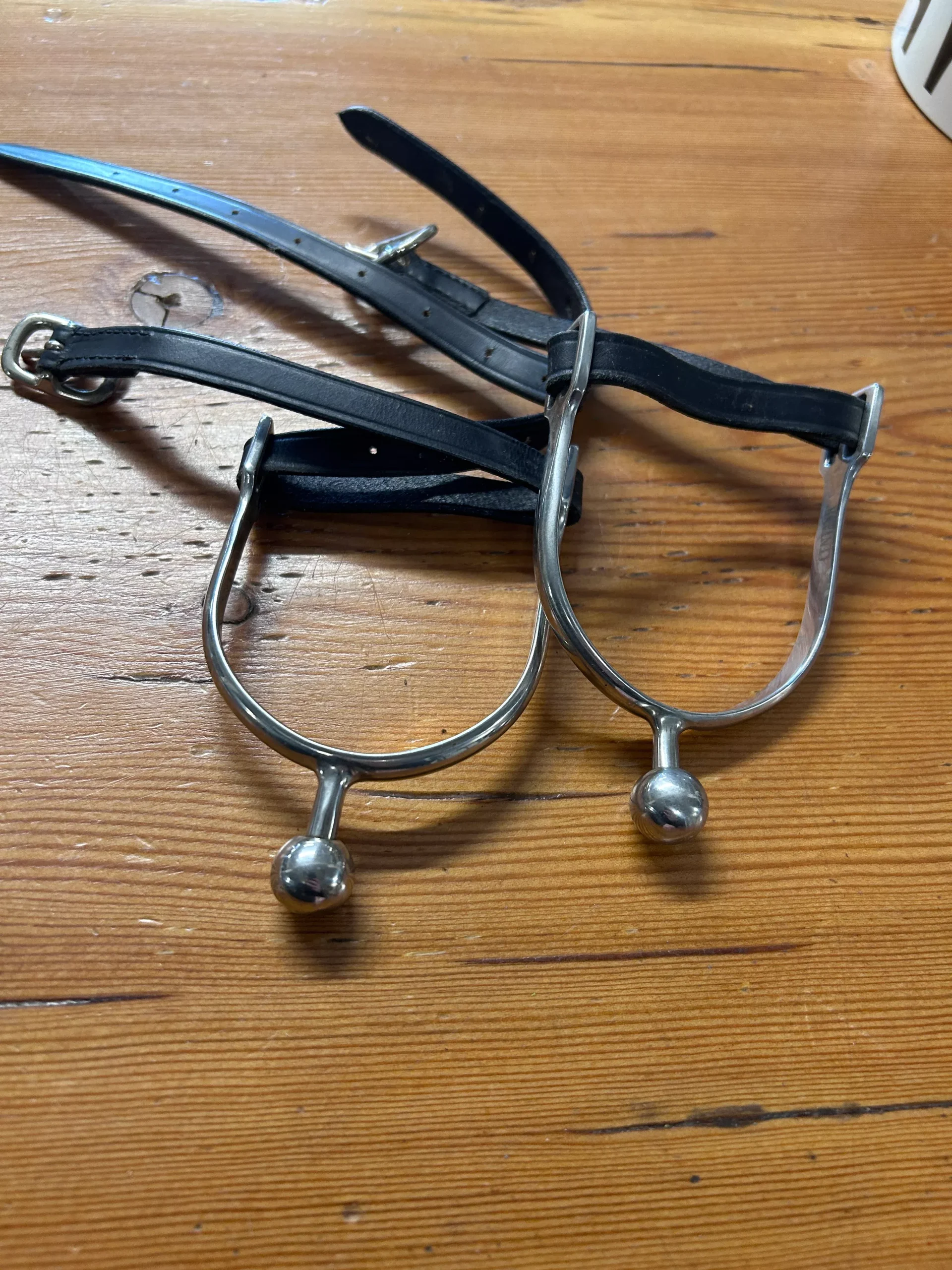 English Ball Spurs with Leather Straps