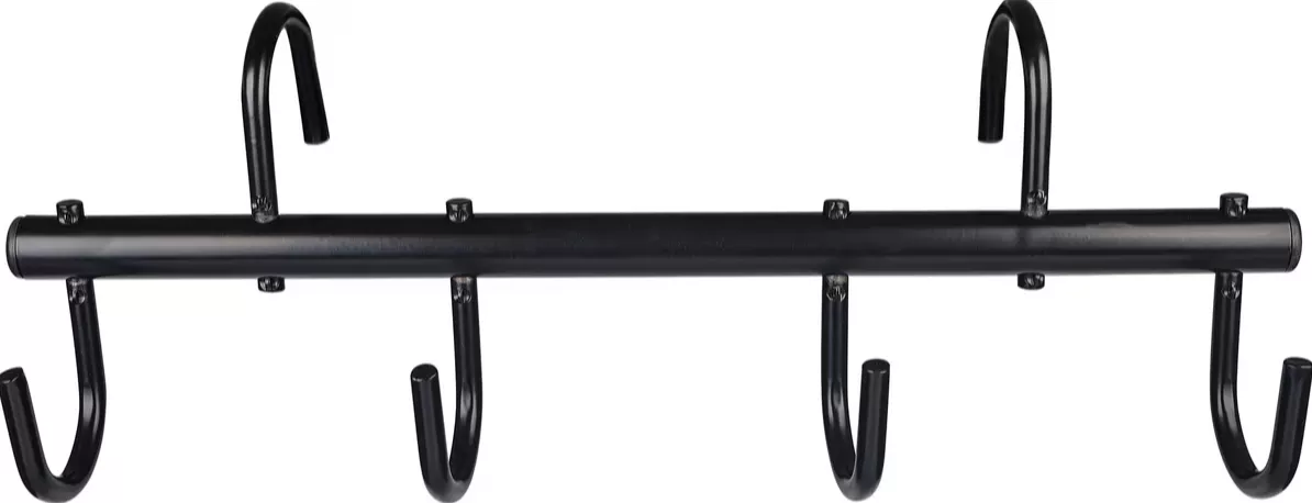 Equi-Essentials - Enamel Metal Portable Tack Rack 4 Hook - Black