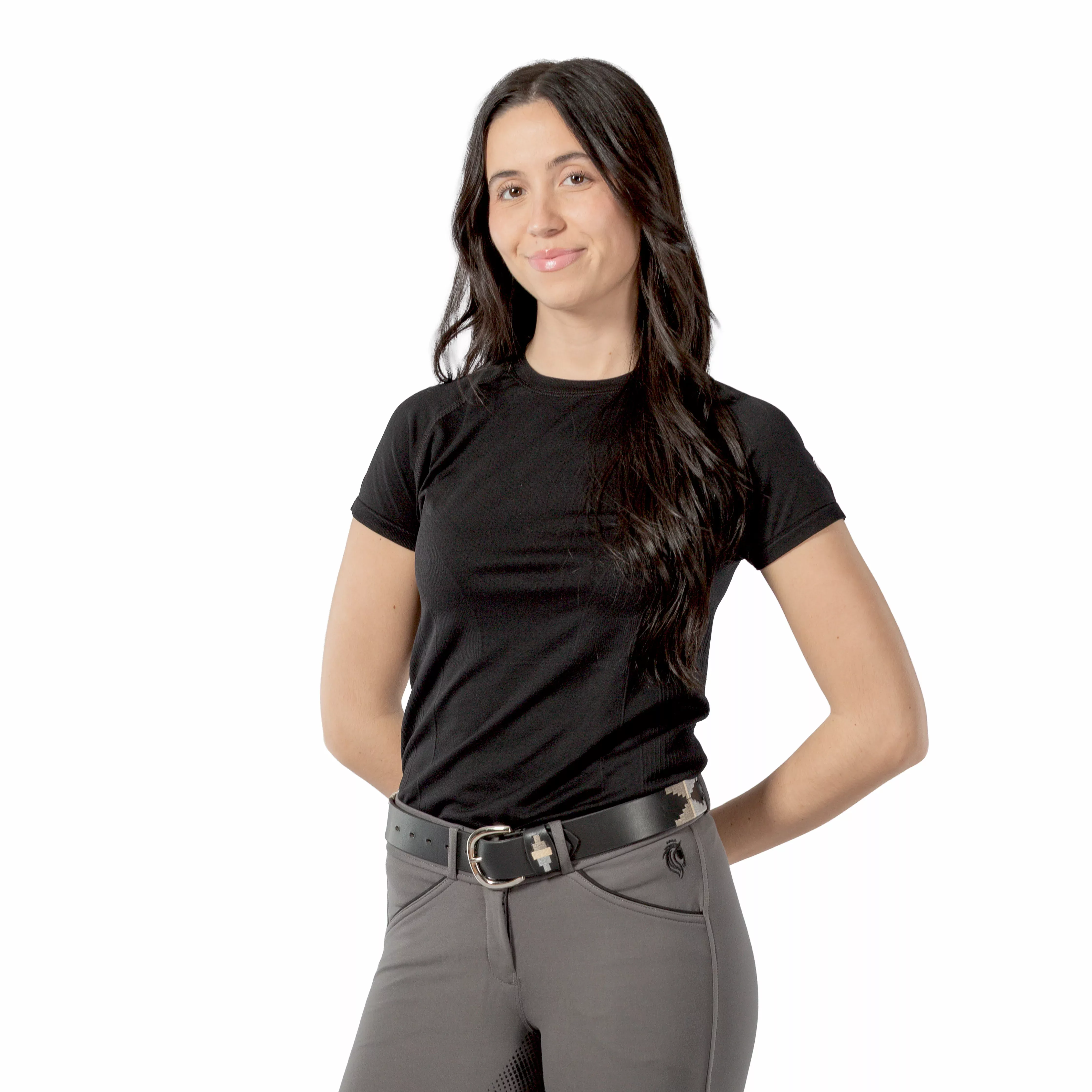 Equinavia Elin Womens Seamless Short Sleeve Top - Black
