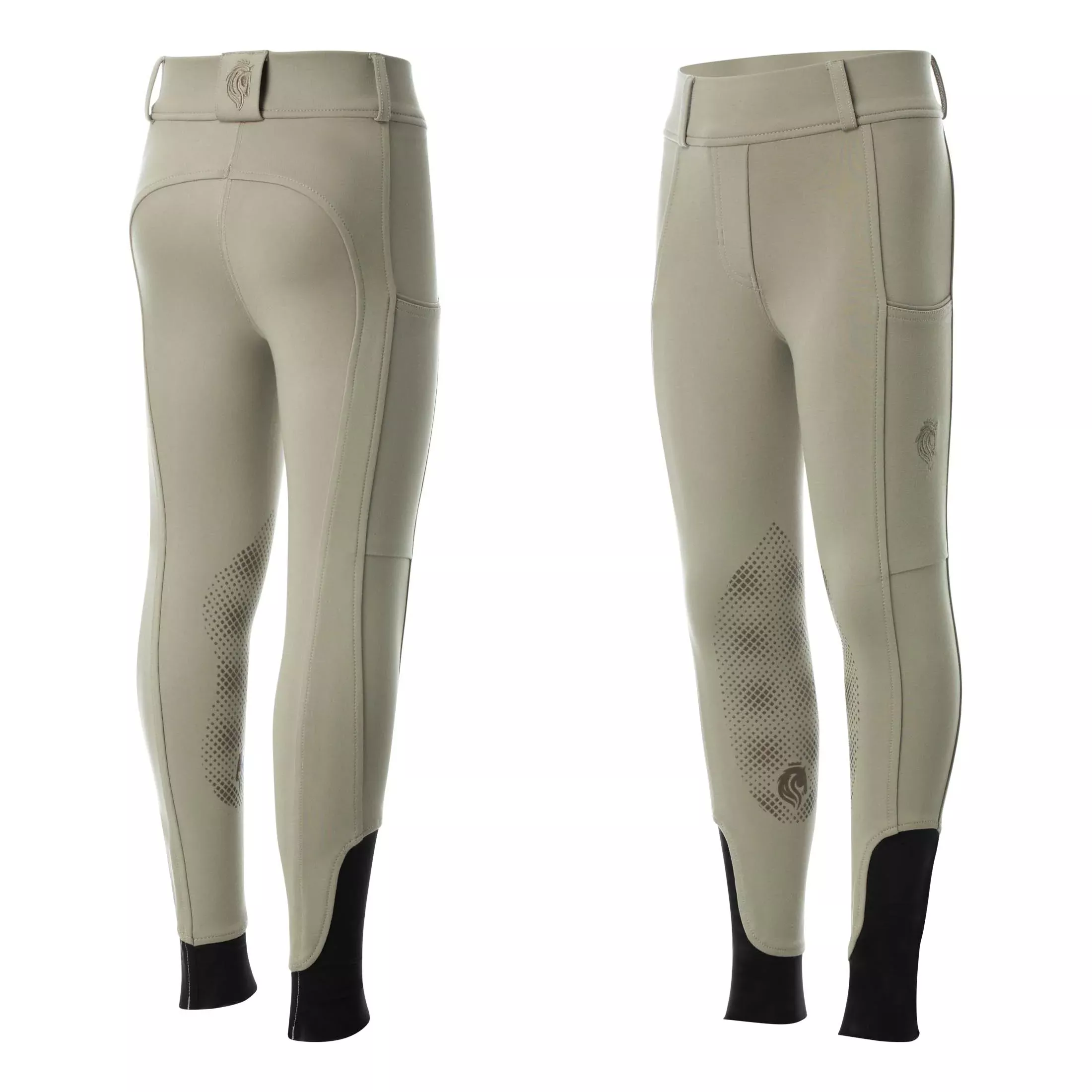 Equinavia Greta Kids Pull On Knee Patch Breeches - Tan/Tan