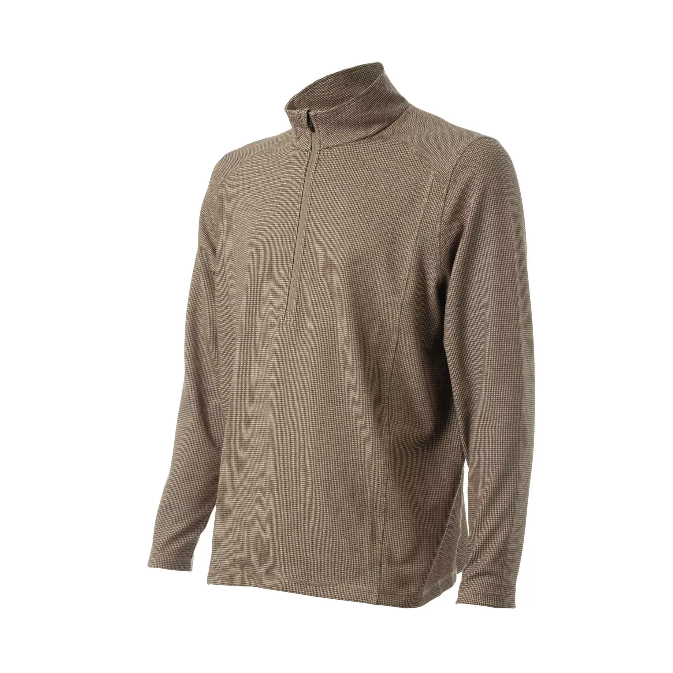 Equinavia Nils Mens Houndstooth Quarter Zip - Brown/Beige