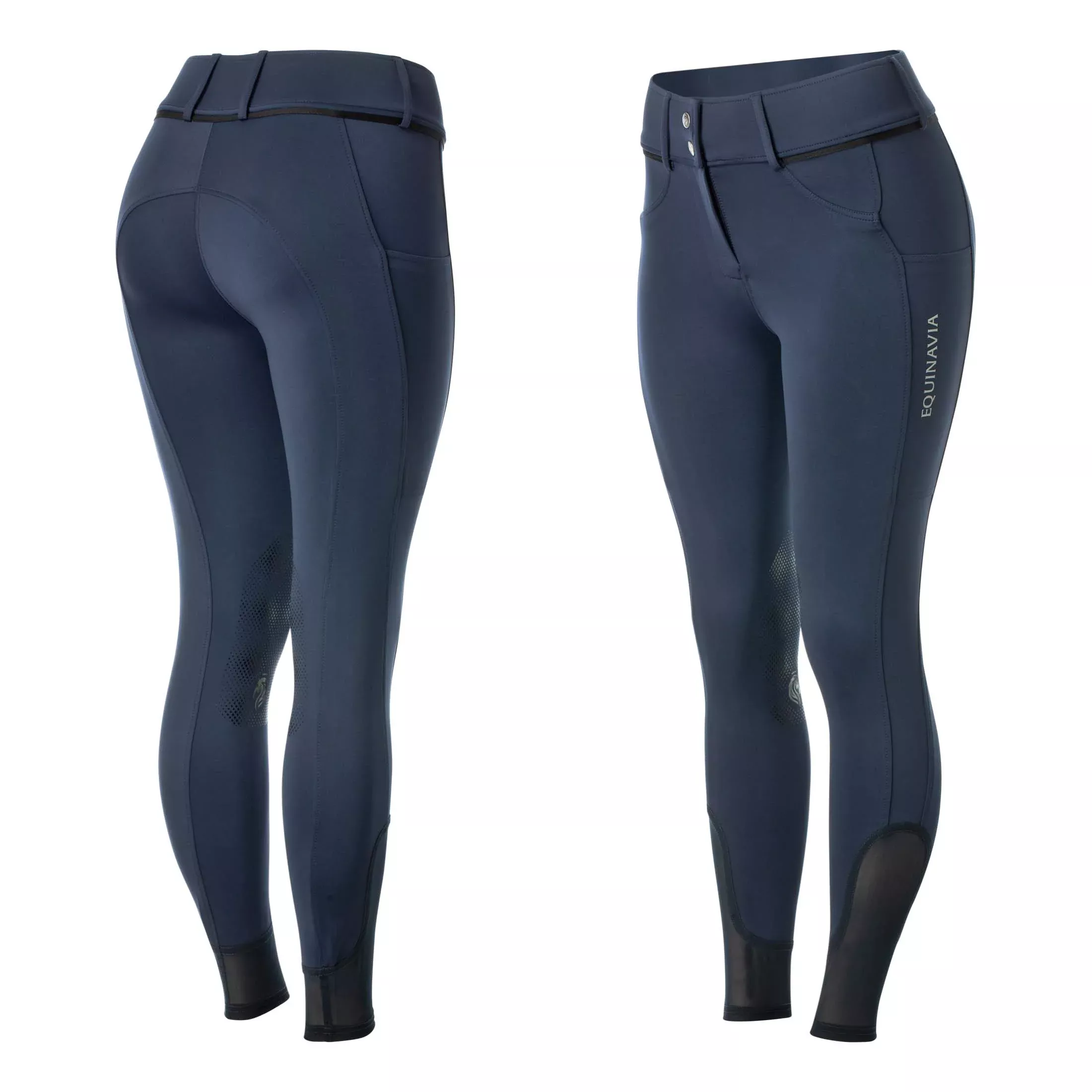 Equinavia Silvi Womens Knee Patch Breeches - Navy