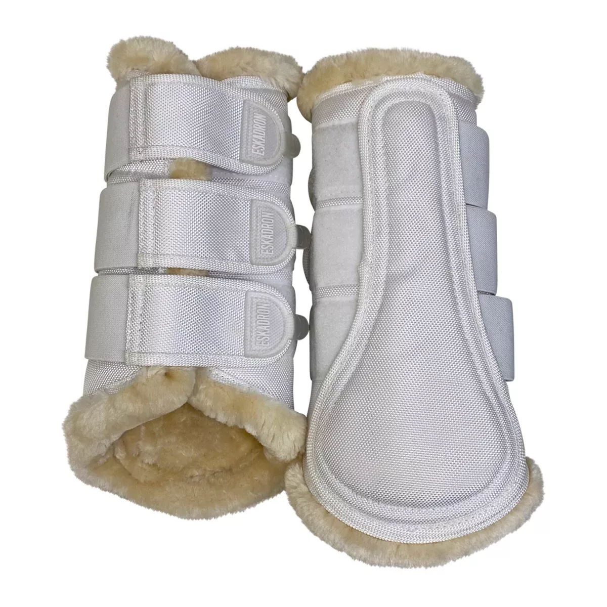 Eskadron Faux Fur Brushing Boots in White - Large