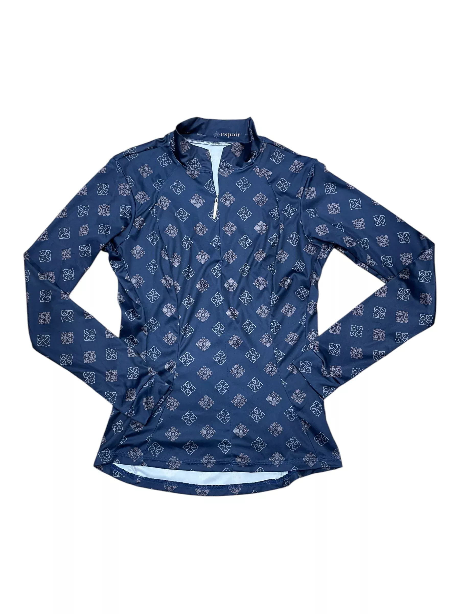 Espoir LS 1/4 Zip Top - Navy/Design - M - USED