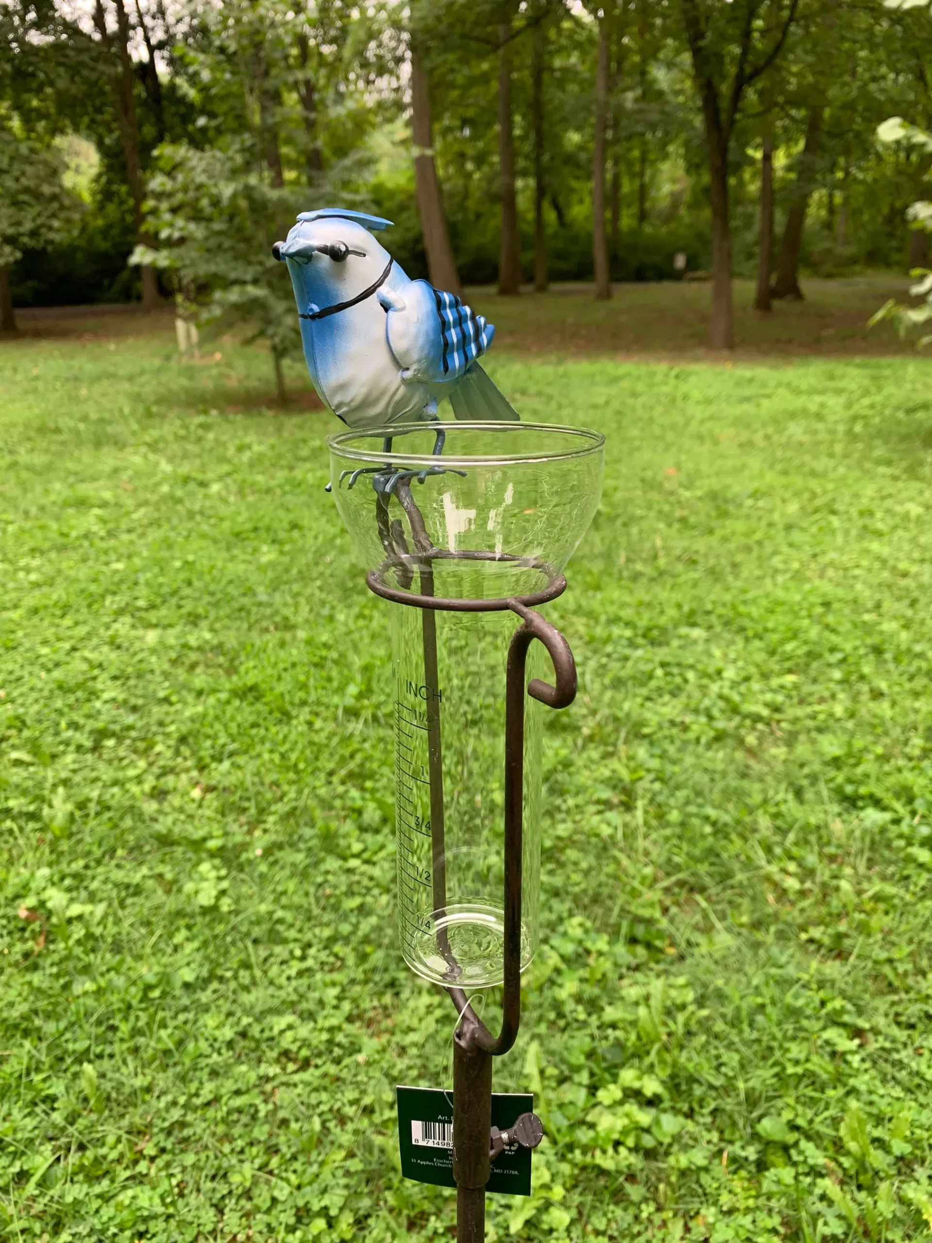 Esschert Design Blue Jay Rain Gauge with Stake