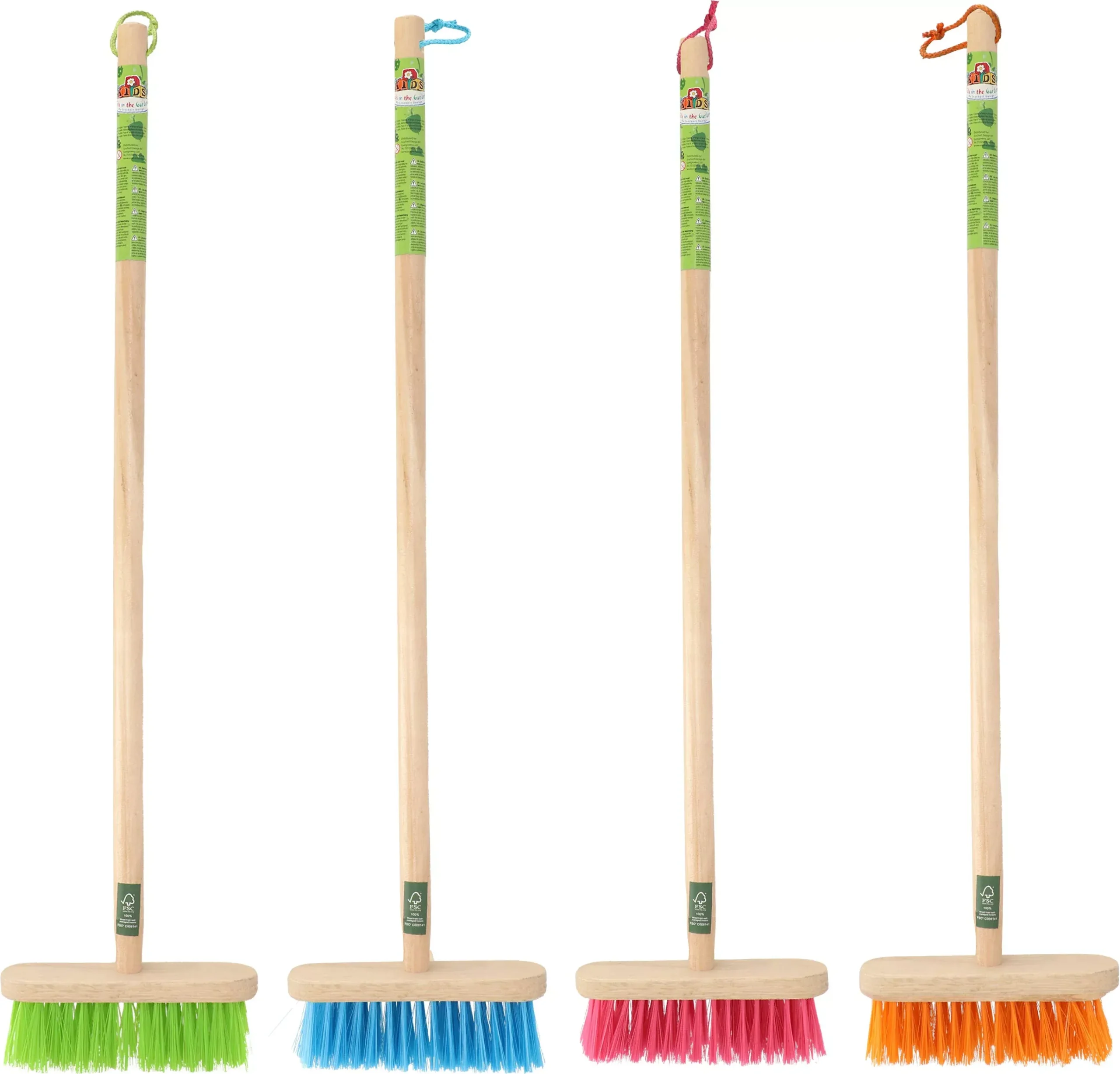Esschert Design Children's Nylon Broom with Wood Handle, Assorted