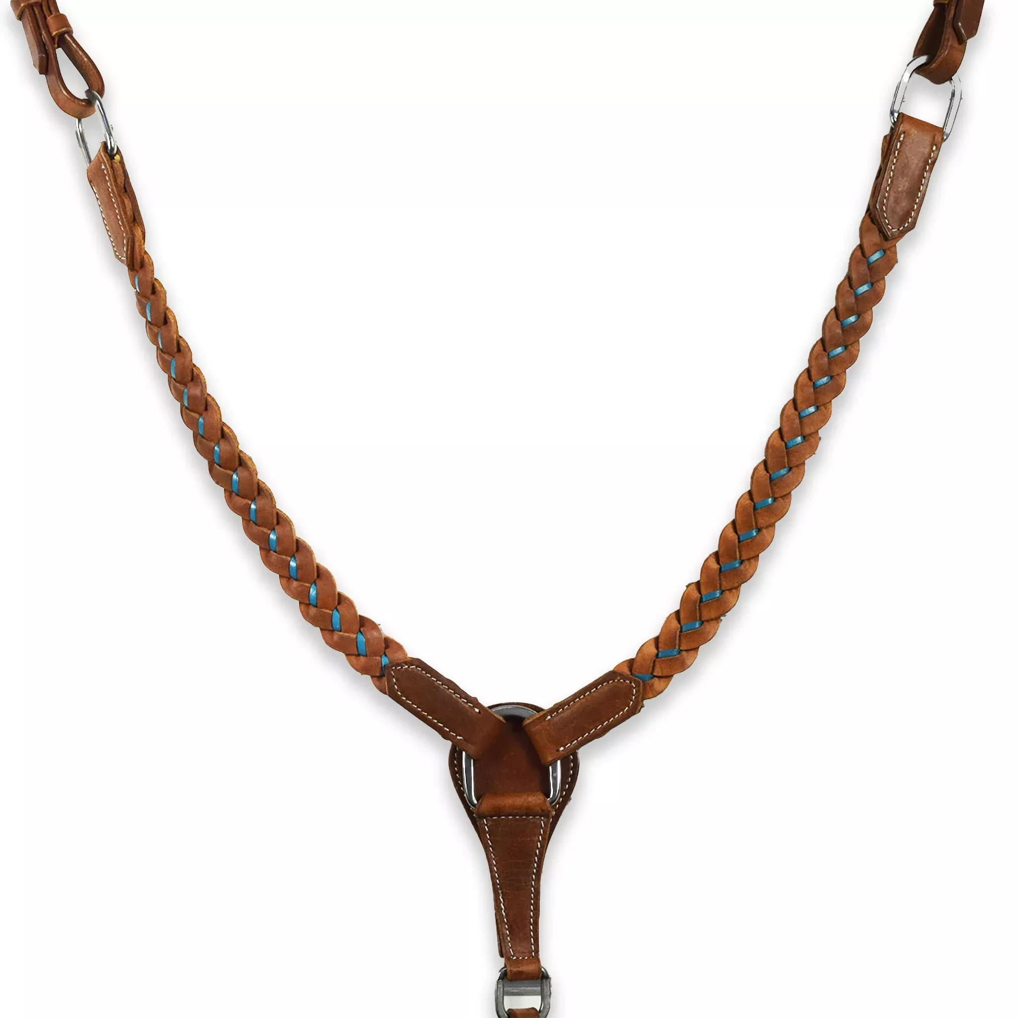 Ezy Ride Breastplate with Blue Plaiting Harness