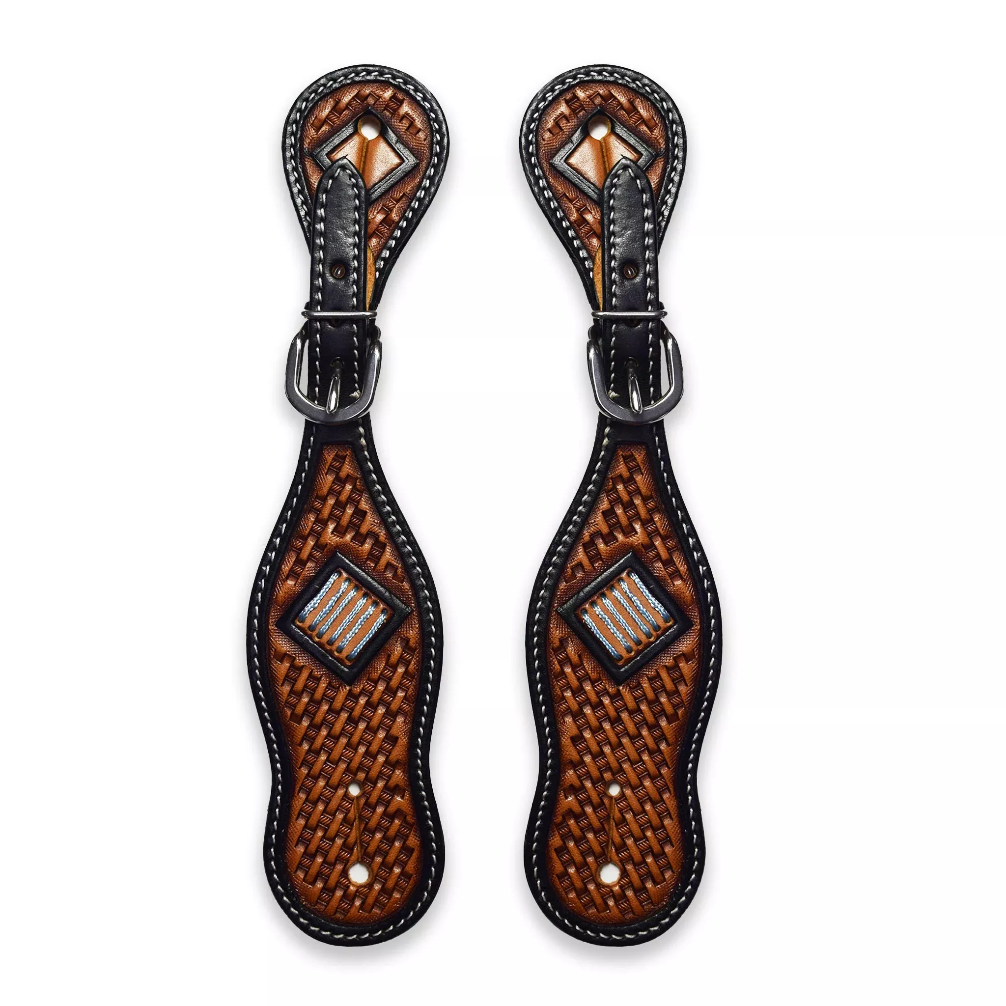 Ezy Ride Spur Strap with Basket Stamping Two Tone