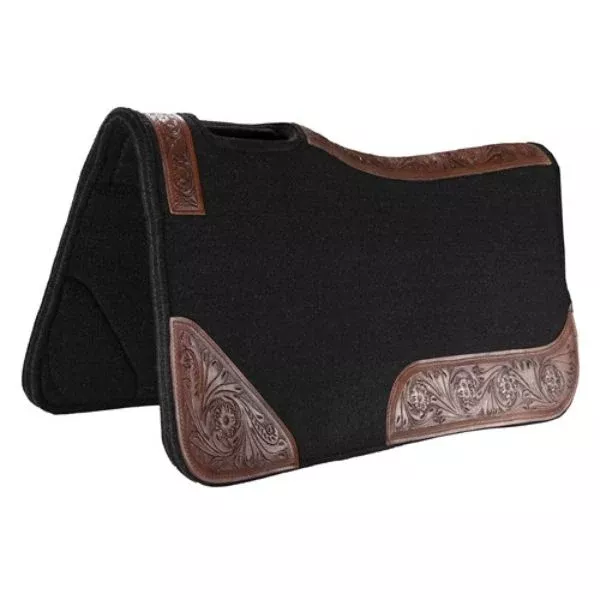 Fort Worth Floral Tooled Felt Saddle Pad