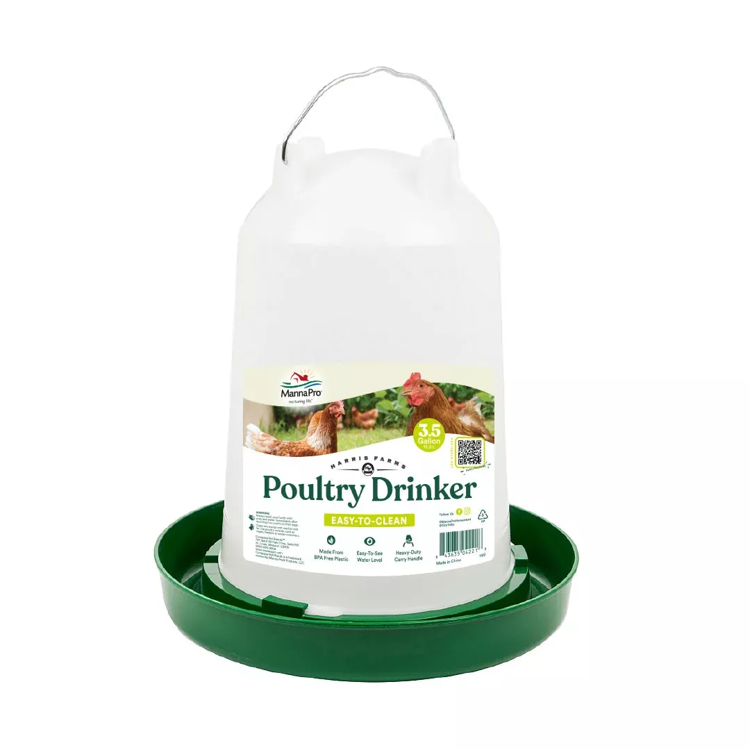 Free Range Plastic Poultry Drinker, 3.5Gal