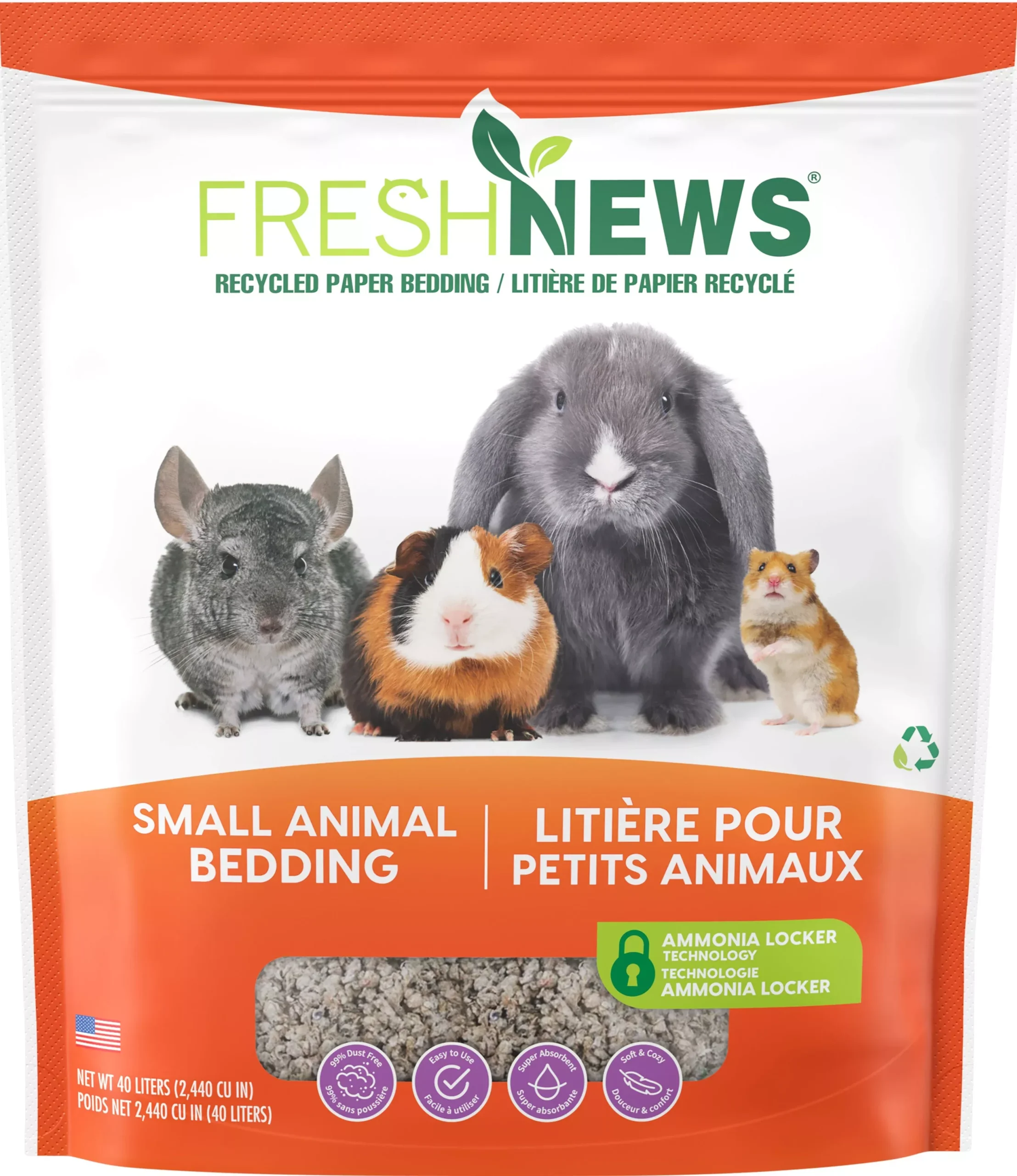 Fresh News Small Animal Bedding 40 L Gray