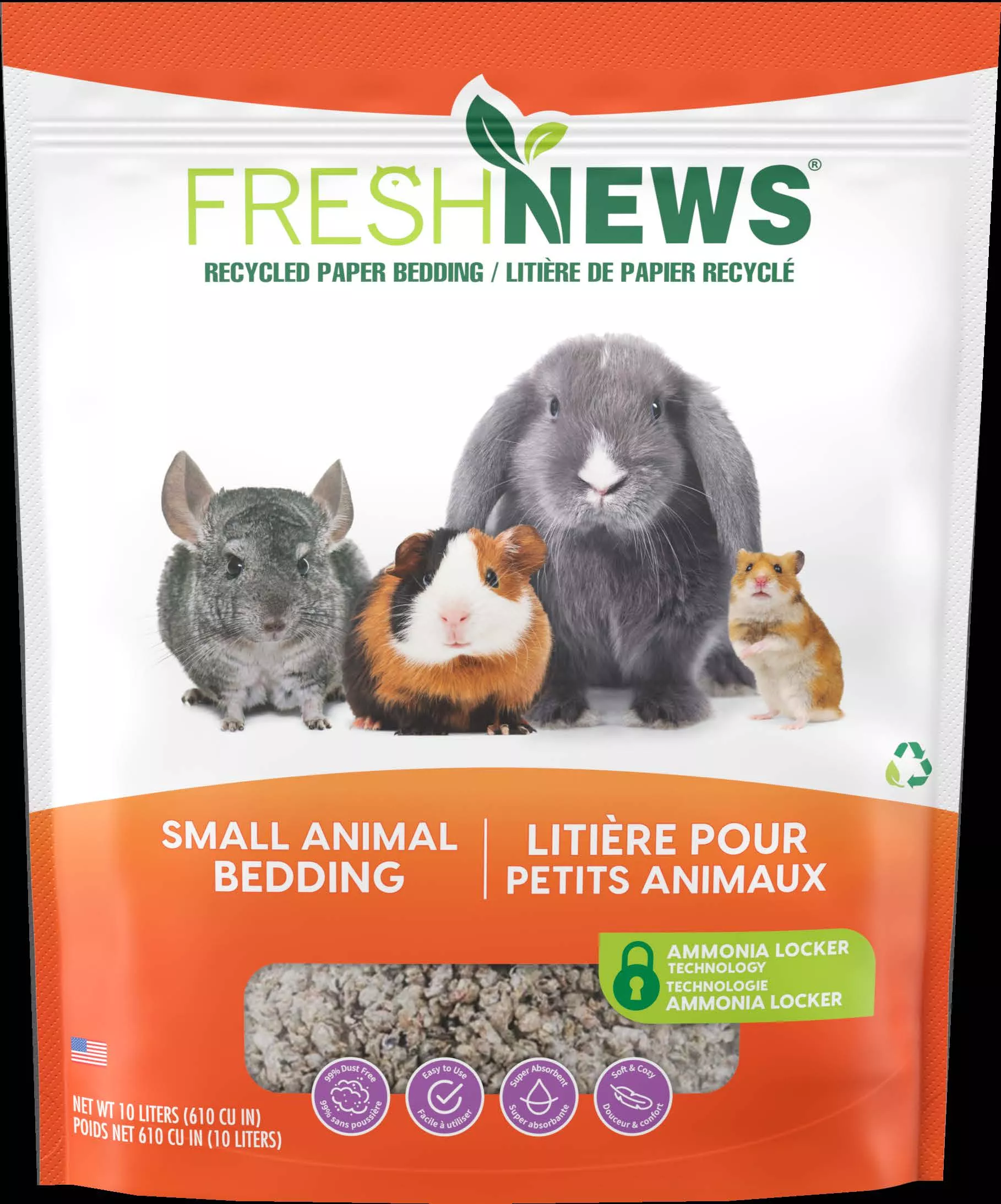 Fresh News Small Animal Bedding, Gray, 10 L