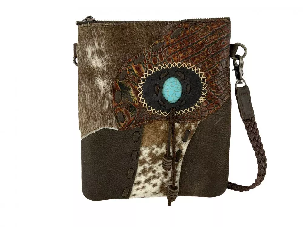 GENUINE LEATHER CROSSBODY PURSE