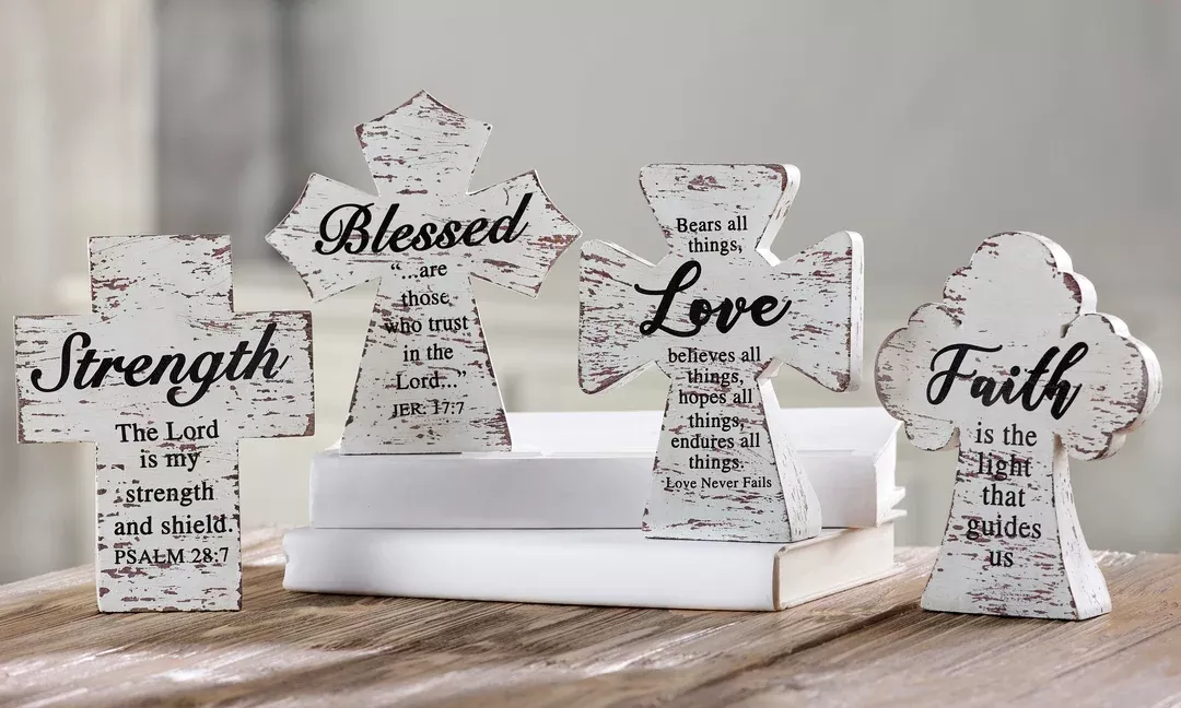 Gift Craft Polyresin Table Crosses 089190