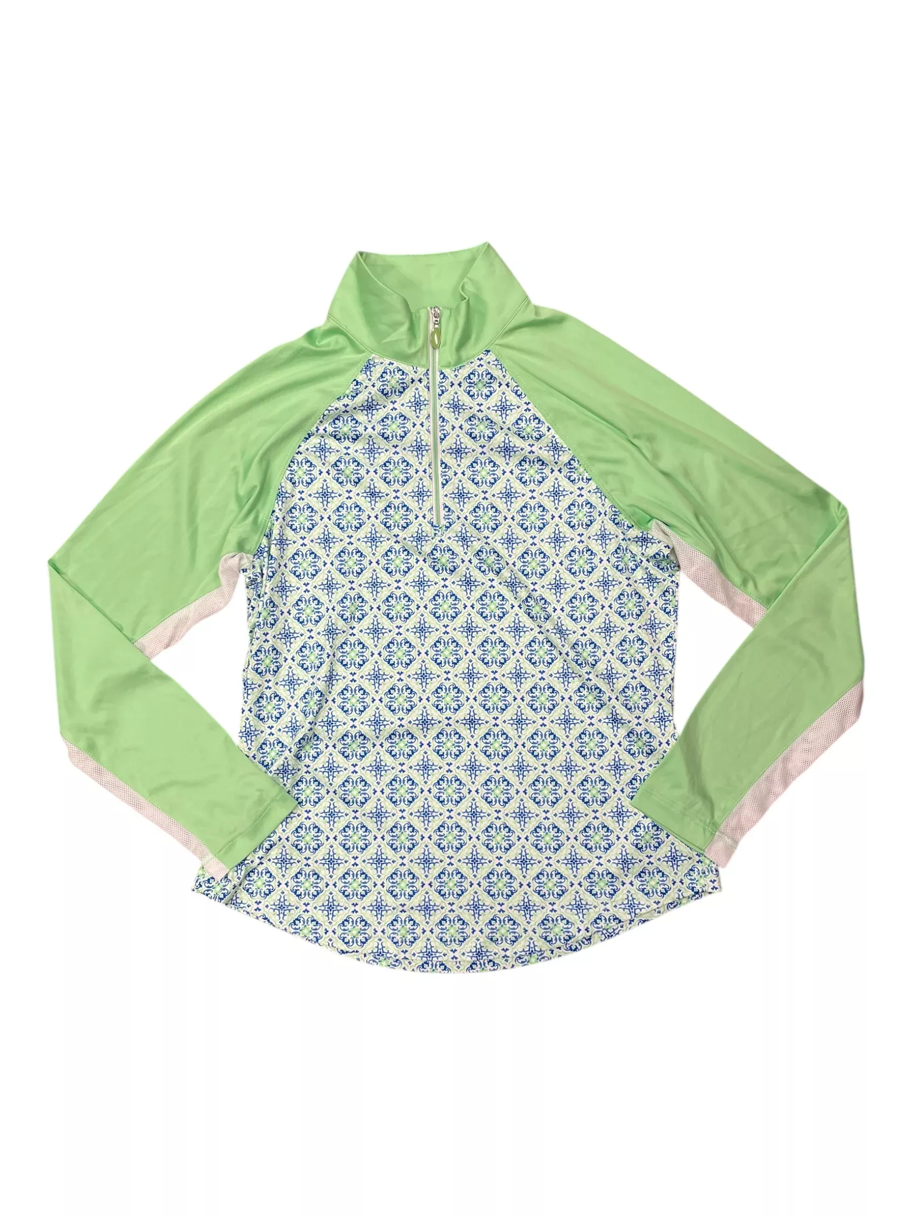 GN LS Sunshirt - Green/Blue/White - S - USED