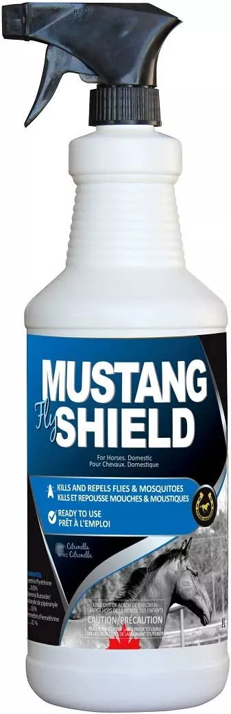 GOLDEN HORSESHOE MUSTANG FLY SHIELD - 1 L WITH SPRAYER