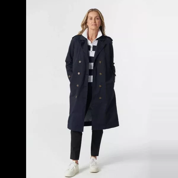 Goondiwindi Cotton Coat | Trench Cotton | Dark Navy
