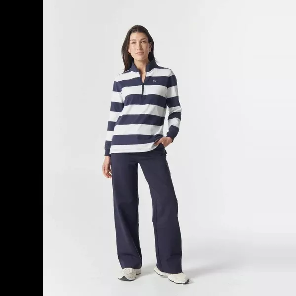 Goondiwindi Cotton Rugby | Local Half Zip Cotton | Dark Navy / White
