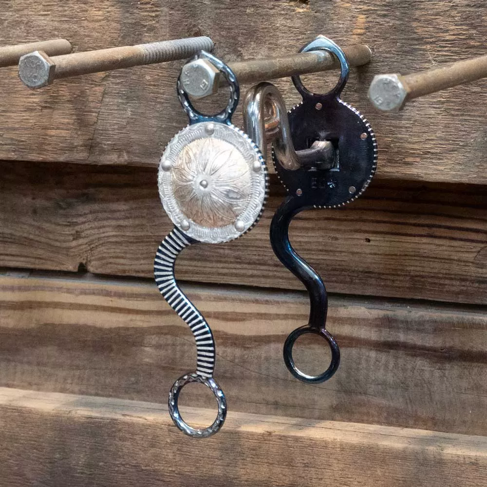 Grijalva Silver Concho Port Bit w/Copper Roller