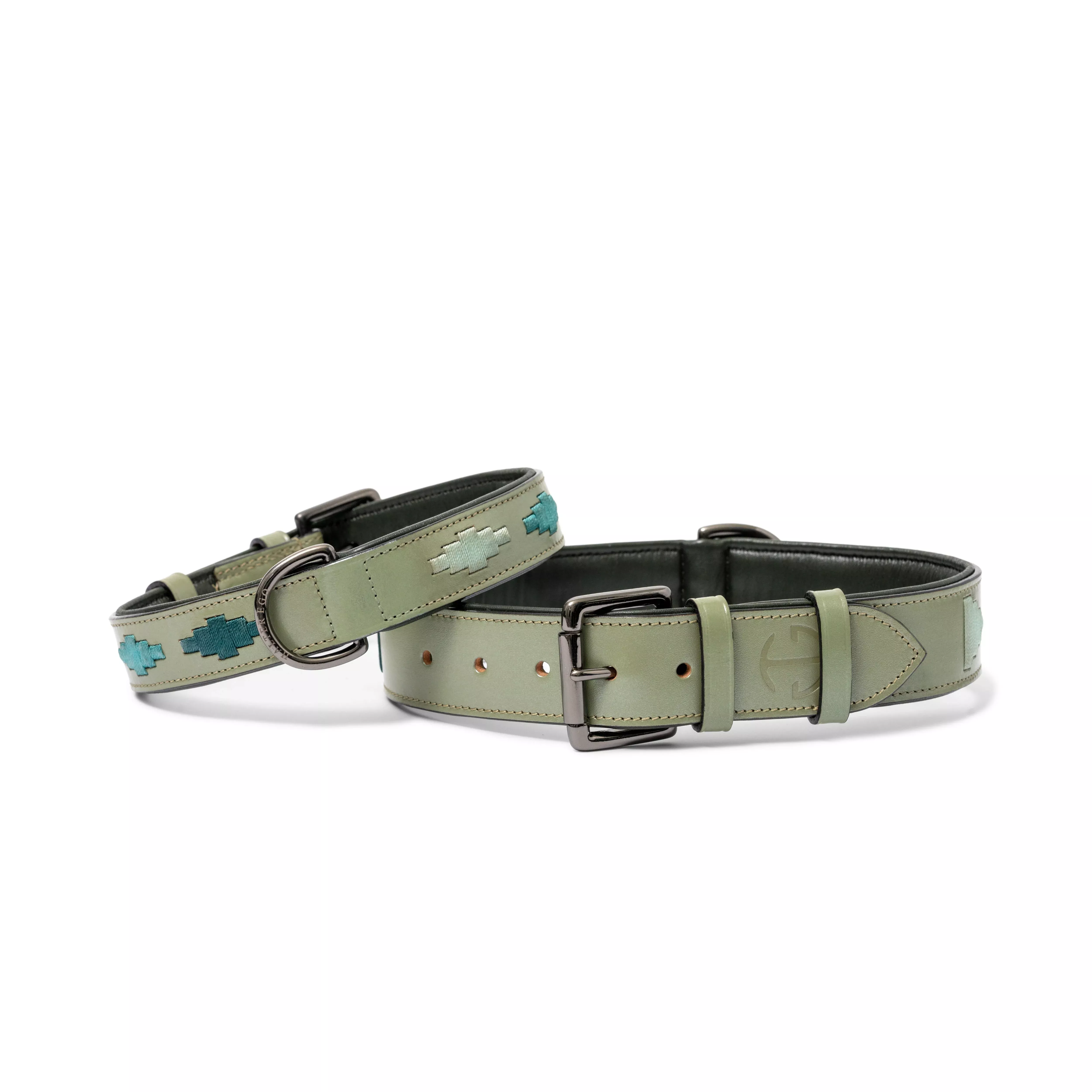 Halter Ego - Sea Glass Leather Dog Collar