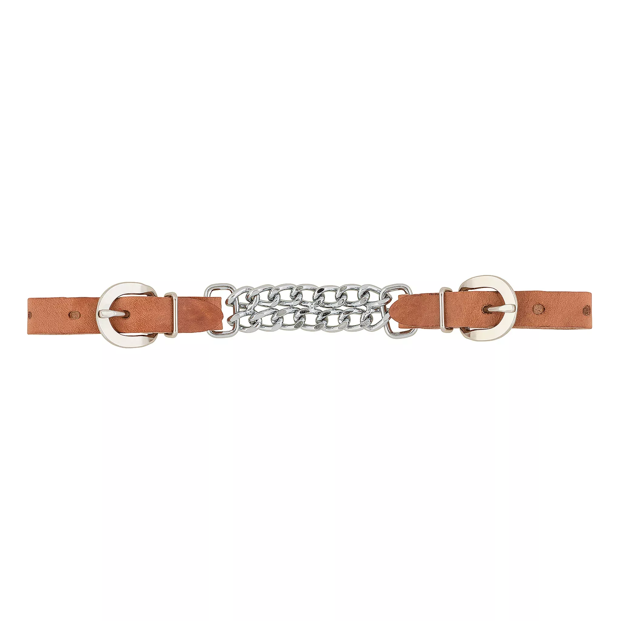 Harness Leather 3-1/2" Double Flat Link Chain Curb Strap