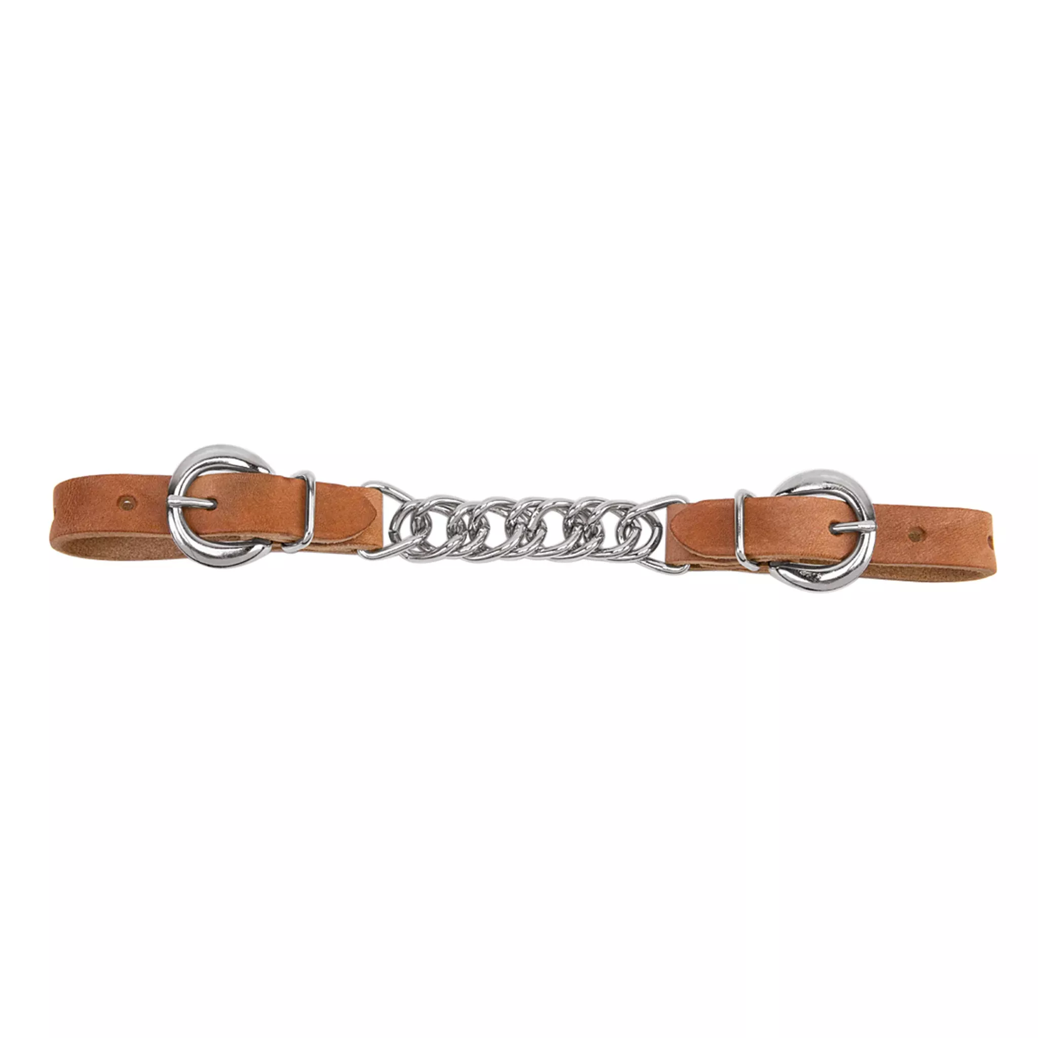 Harness Leather 3-1/2" Single Flat Link Chain Curb Strap