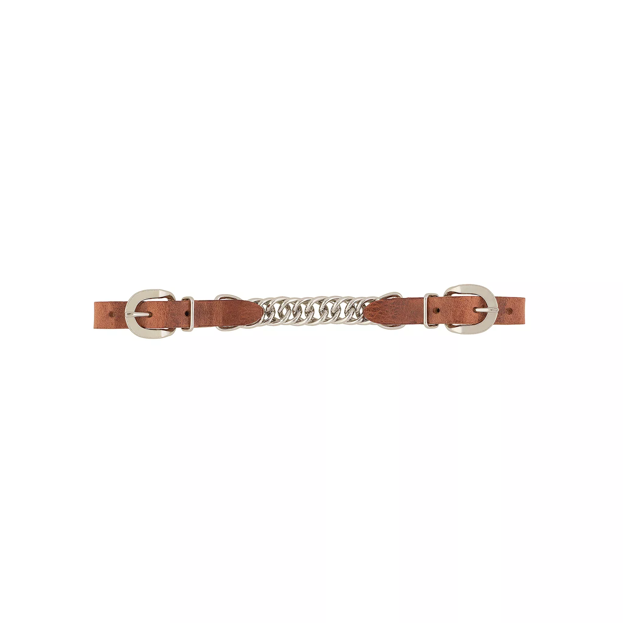 Harness Leather 4-1/2" Single Flat Link Chain Curb Strap