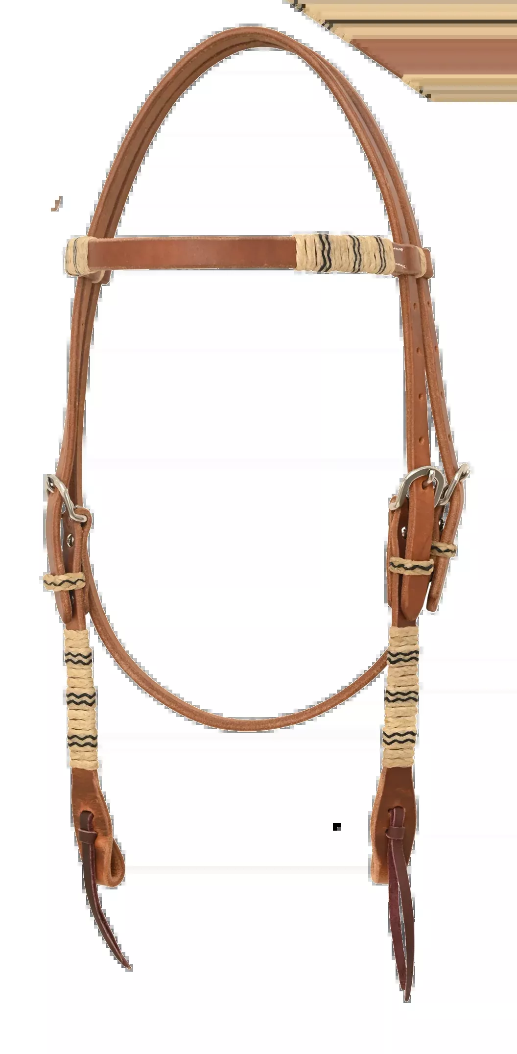 Harness Rawhide Browband w/ Black Trace