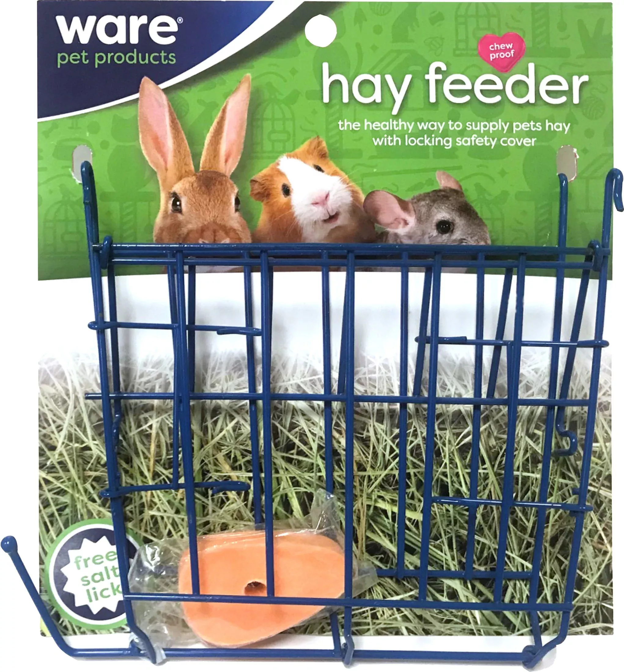 Hay Feeder Wire Rack W/salt Lick 8.75x2x9.5 IN