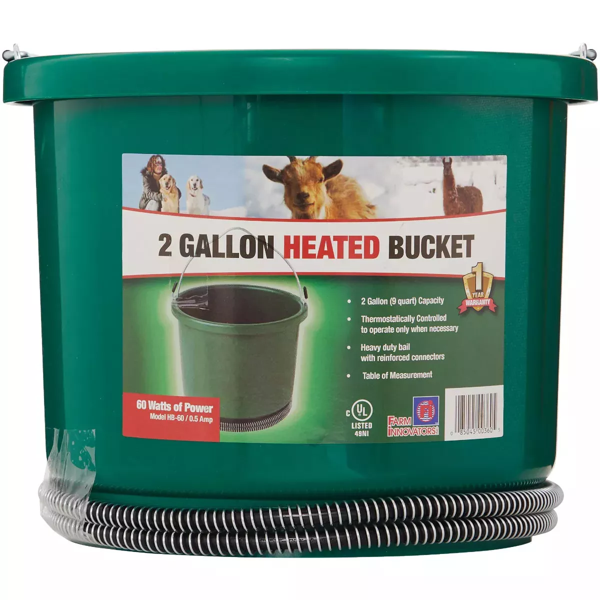 Heated Water Bucket, 60W, 2Gal
