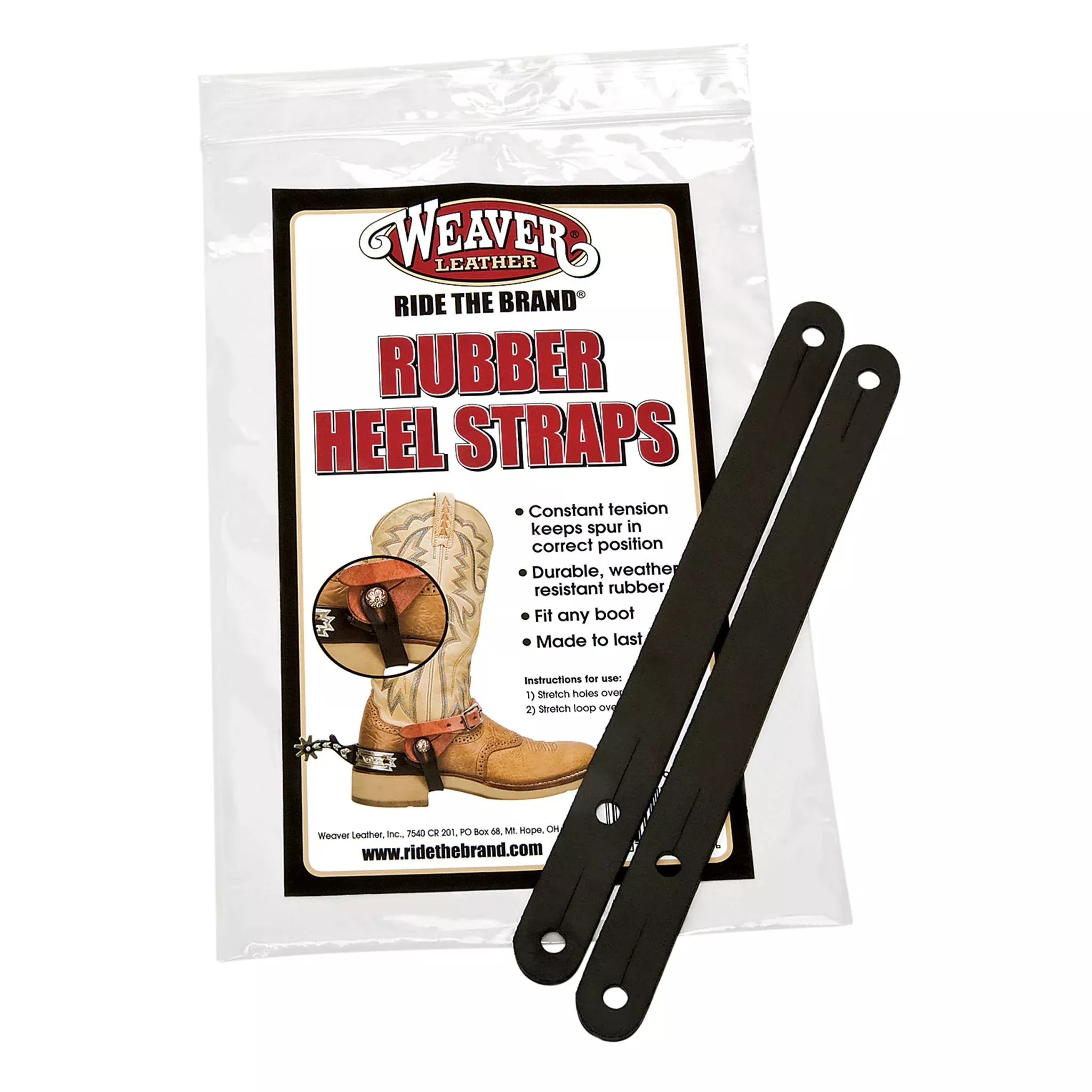 Heel Straps, Black Rubber