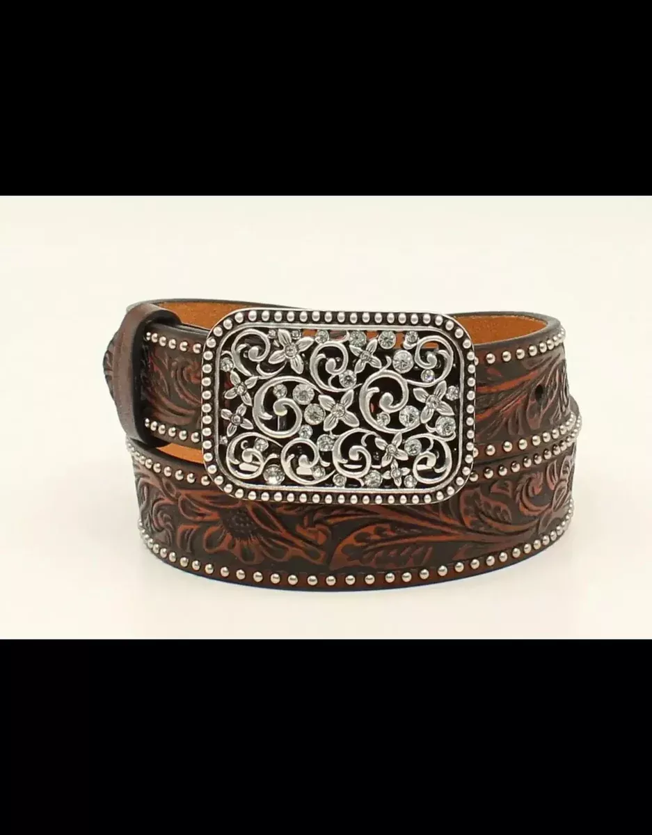 Heritage Leather Kids Natural Oak Leaf belt 9952