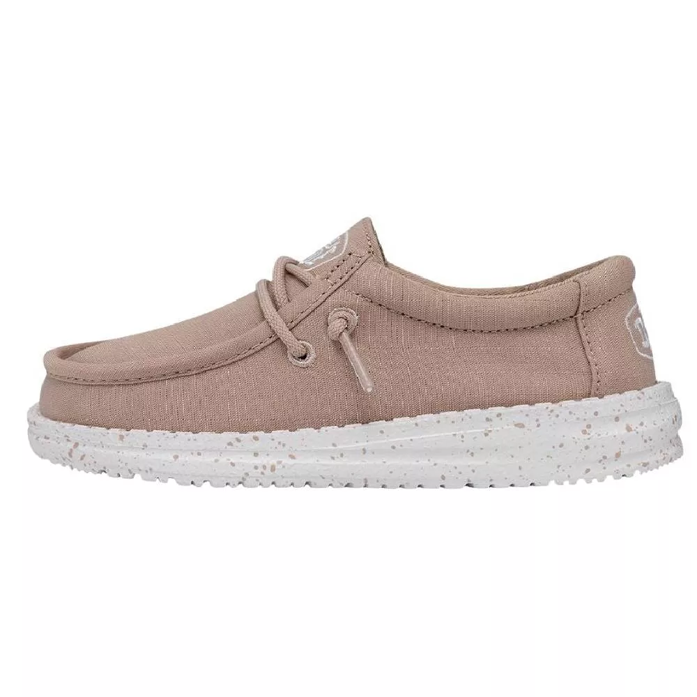 Hey Dude Youth Wally Slub Canvas - Tan