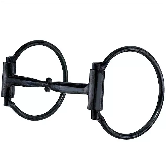 Hilason Black Steel Horse Dee Bit 5 Inch Snaffle Mouth