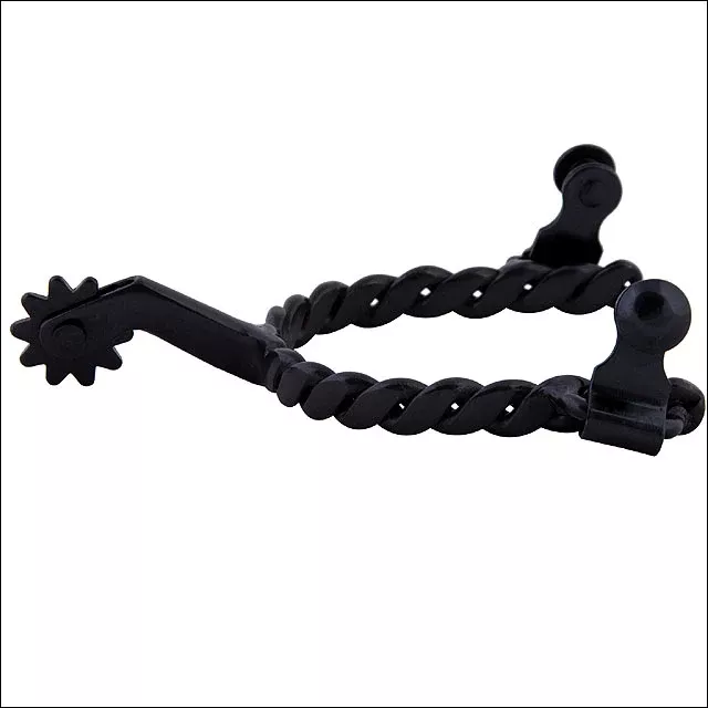 Hilason Black Steel Twisted Wire Men'S Spur