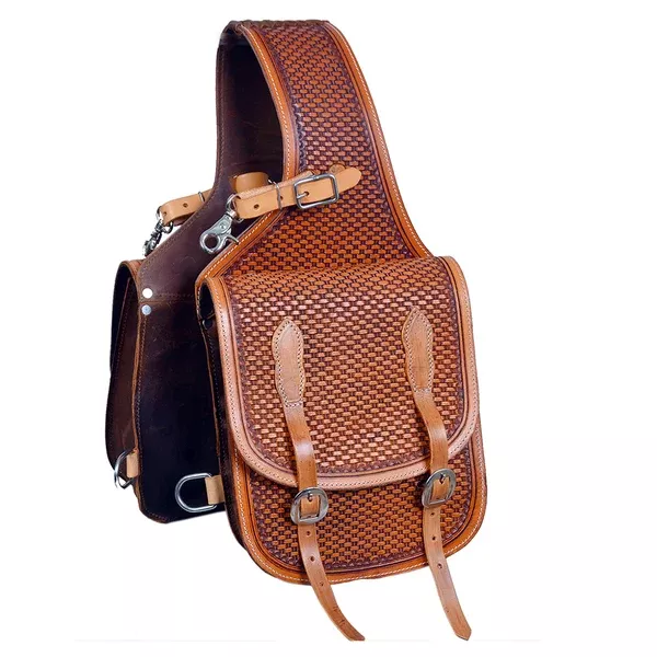 HILASON Soft Leather Horse Saddle Bag Brown