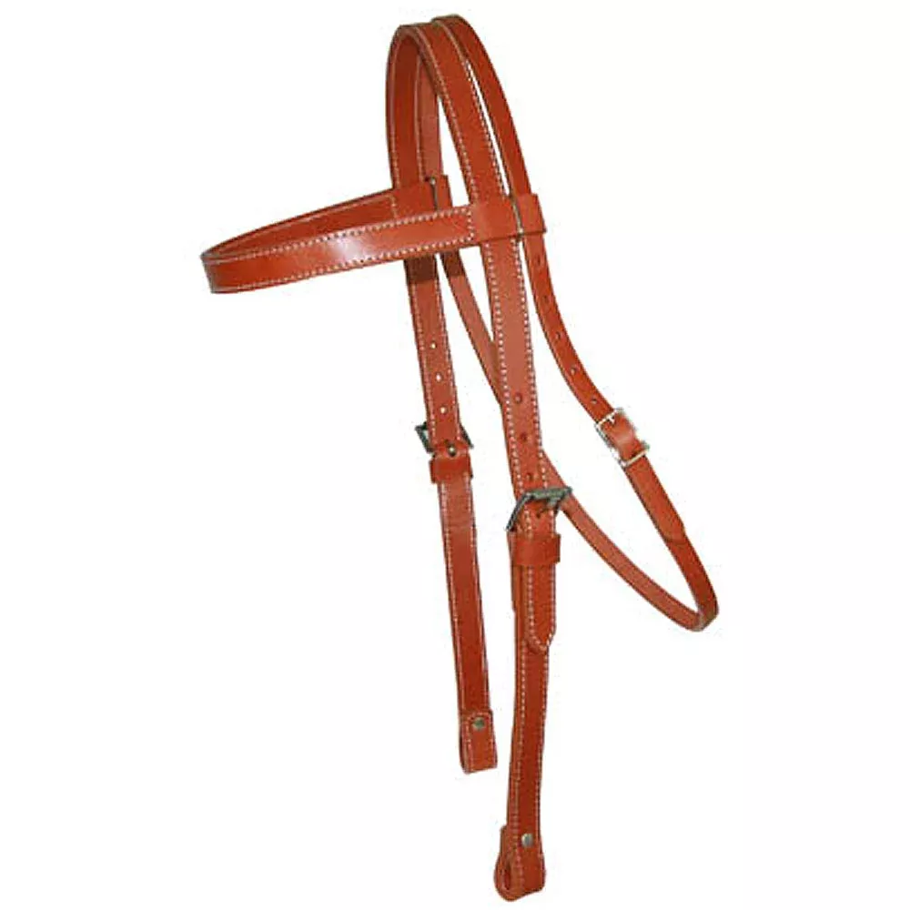 Hilason Western Draft Horse 1" Leather Headstall W/ Ss Roller Buckle Chestnut
